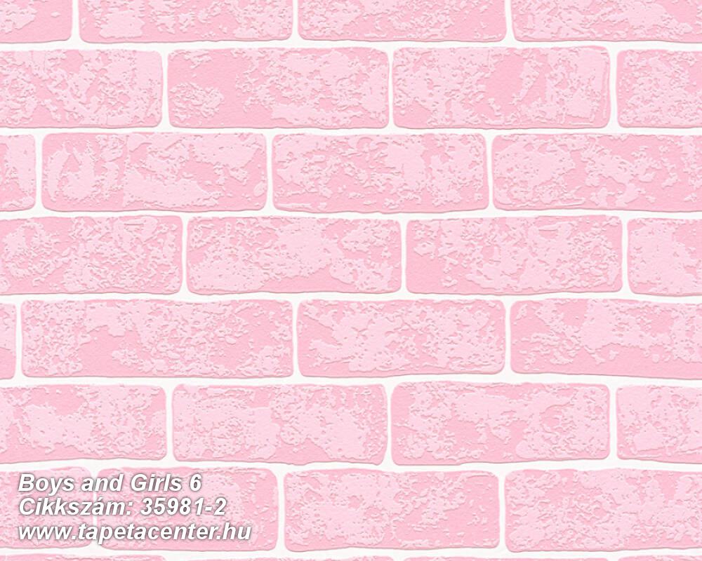 Kőhatású-kőmintás,különleges felületű,fehér,pink-rózsaszín,lemosható,vlies tapéta 